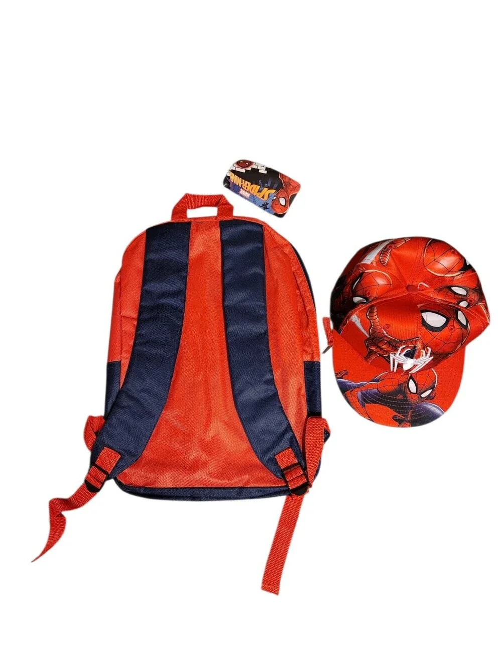 Marvel Spider-Man Kids Backpack and Cap Set - Red & Blue